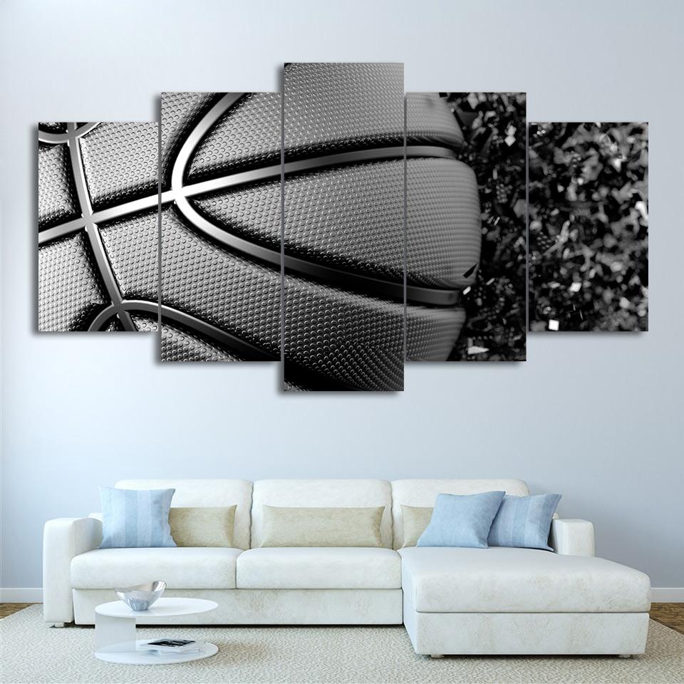 Grey Basketball Disintegration – Sport Canvas Wall Art