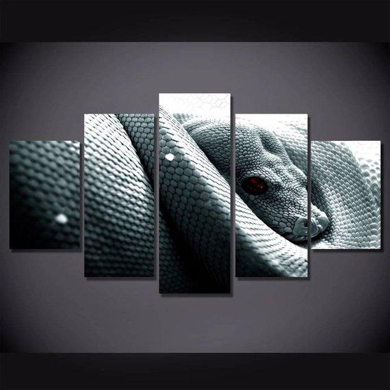 Grey Snake – Animal Canvas Wall Art