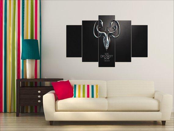Greyjoy Coat Of Arms, Greyjoy House , Game Of Thrones – Movie Canvas Wall Art