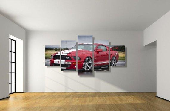 Gt500 Mustang Red Car – Automative Canvas Wall Art