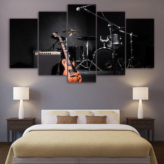 Guitar Drums Music Instruments – Music Canvas Wall Art