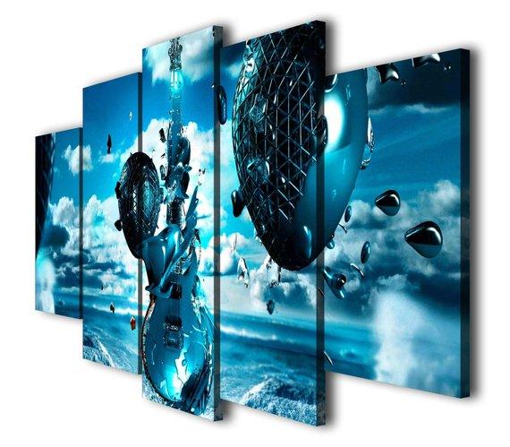 Guitar Frozen Clouds – Music Canvas Wall Art