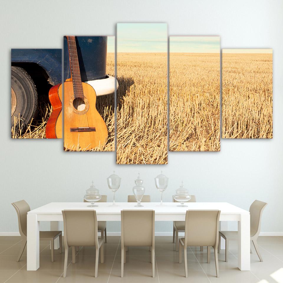 Guitar Open Land – Music Canvas Wall Art