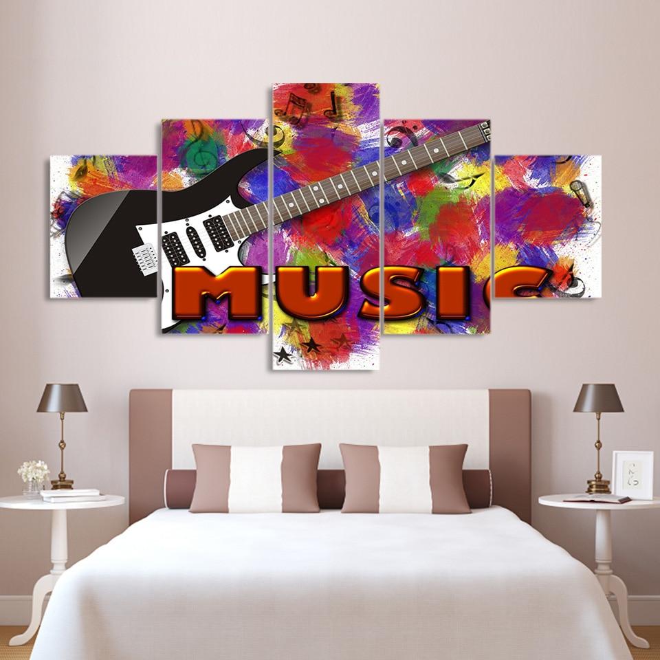 Guitar Prints Music Graffiti – Music Canvas Wall Art