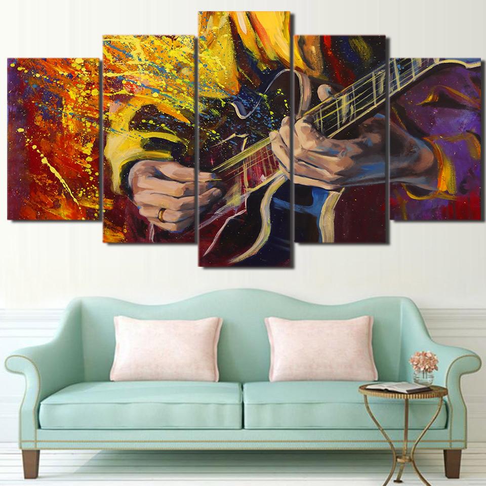 Guitarist Wonderful Play Guitar – Music Canvas Wall Art