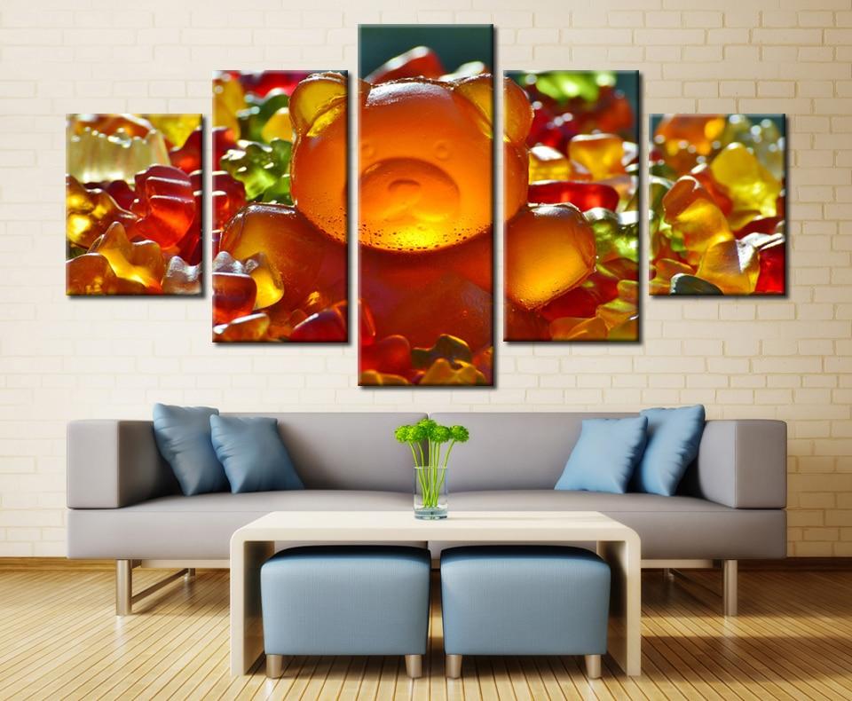 Gummy Bear Sweet Candies Colorful Marmalade – Abstract Canvas Wall Art