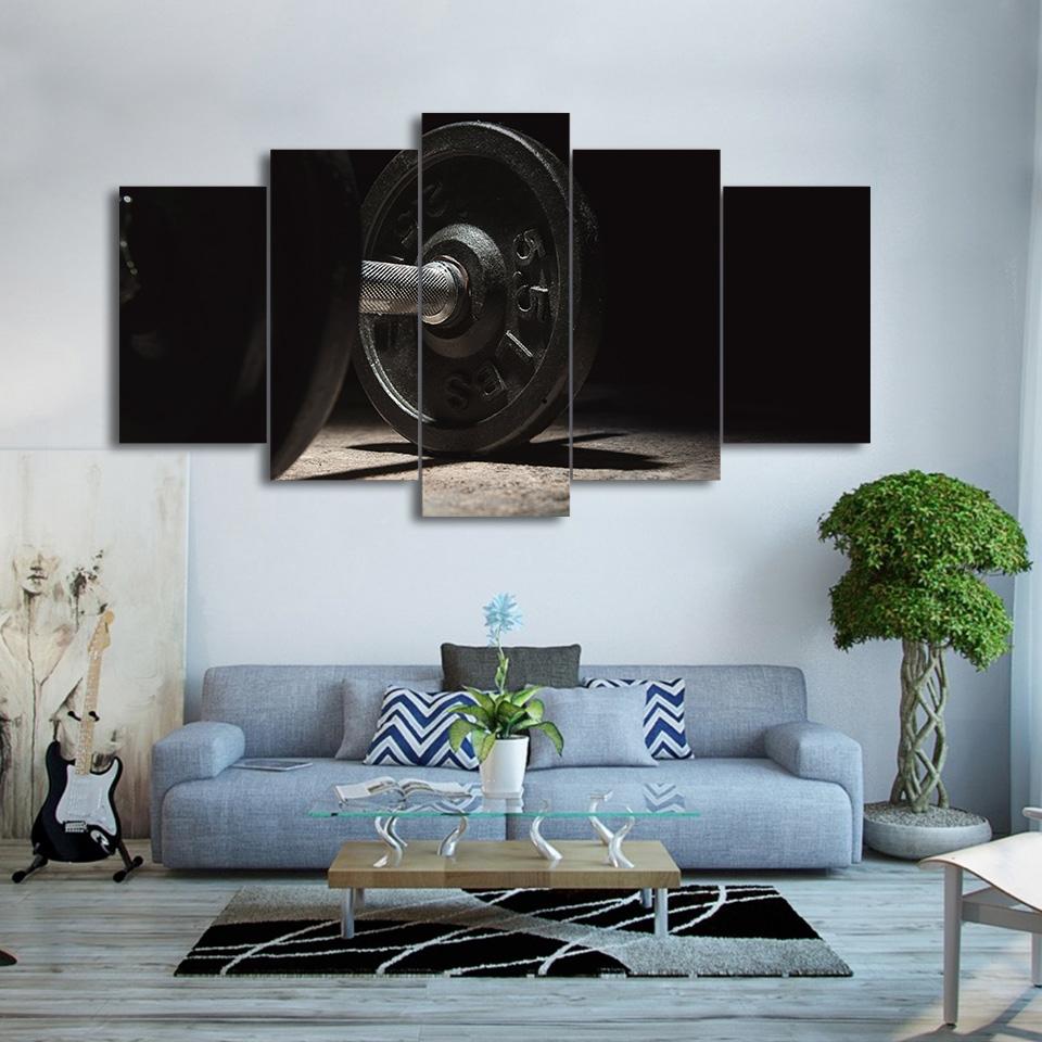 Gym Black Dumbell – Sport Canvas Wall Art