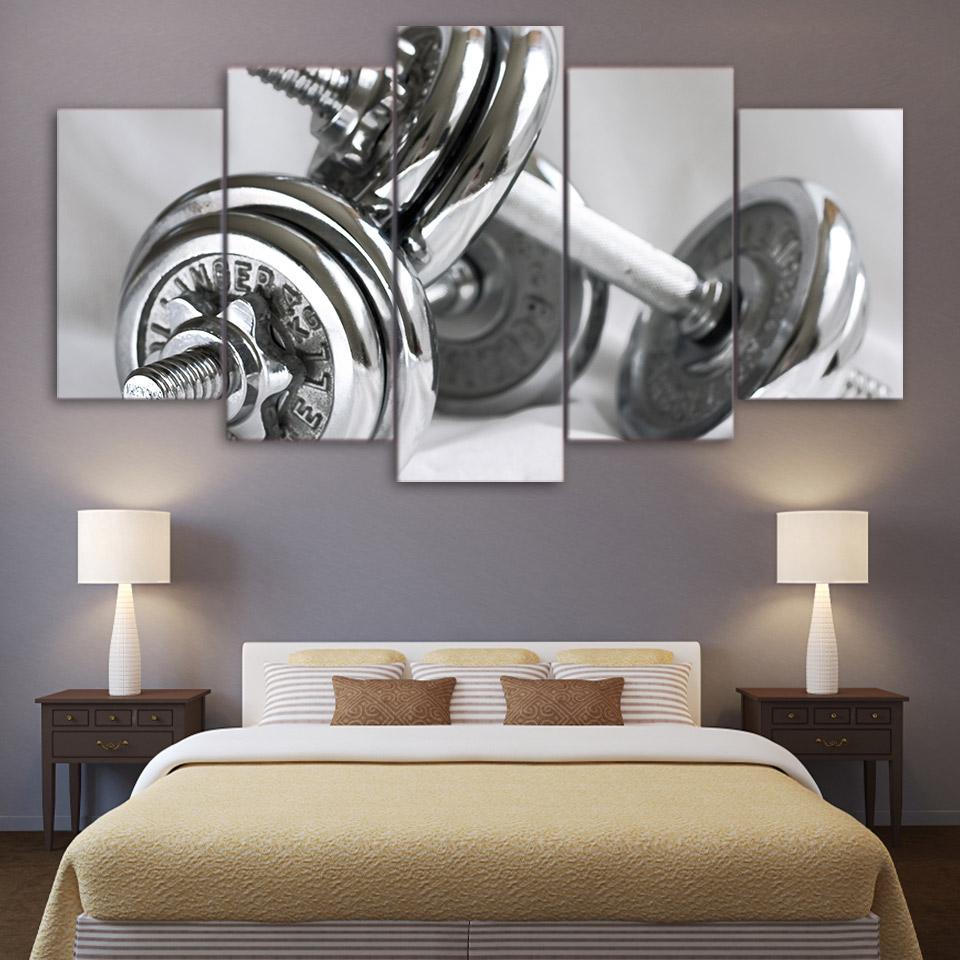 Gym Dumbells Fitness Equipment – Sport Canvas Wall Art