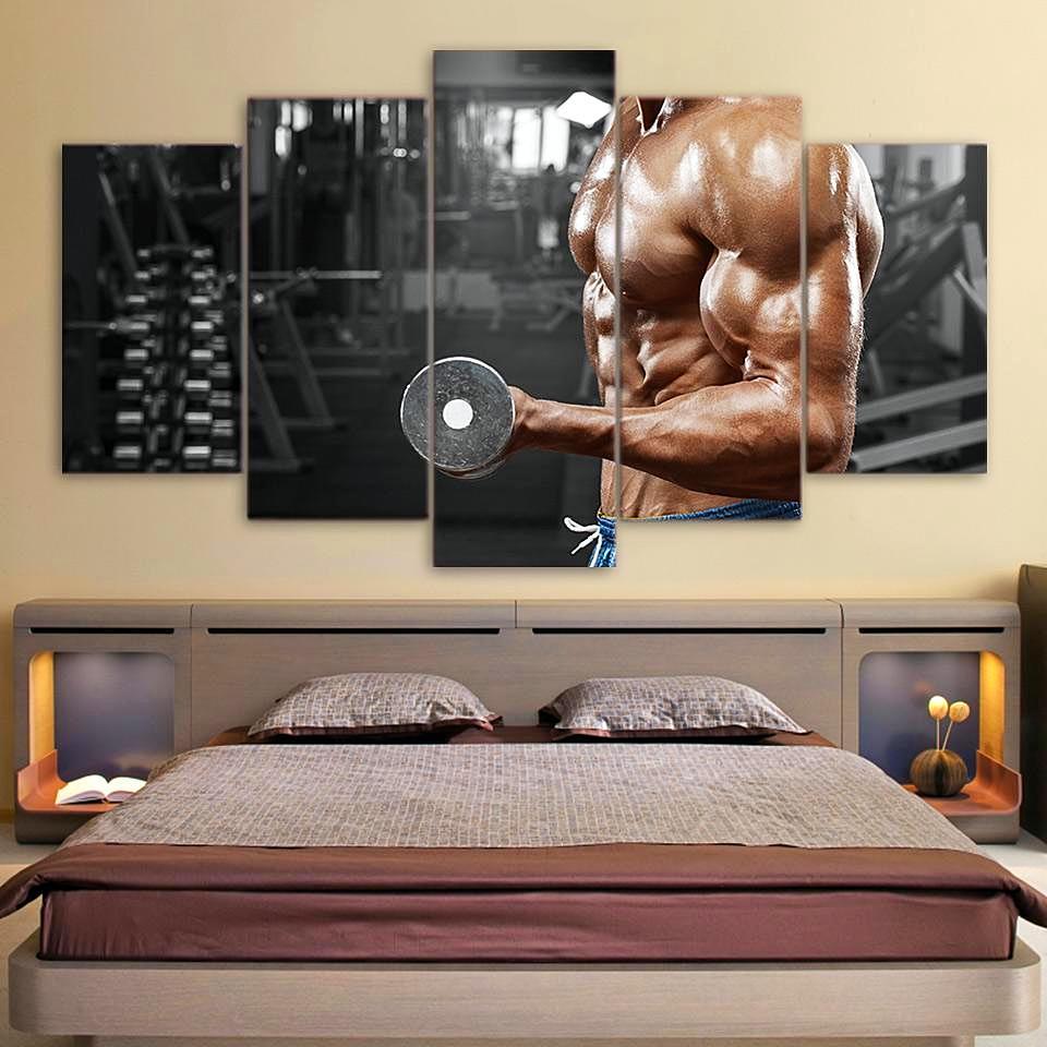 Gym Fitness Dumbbells – Bodybuilding Canvas Wall Art
