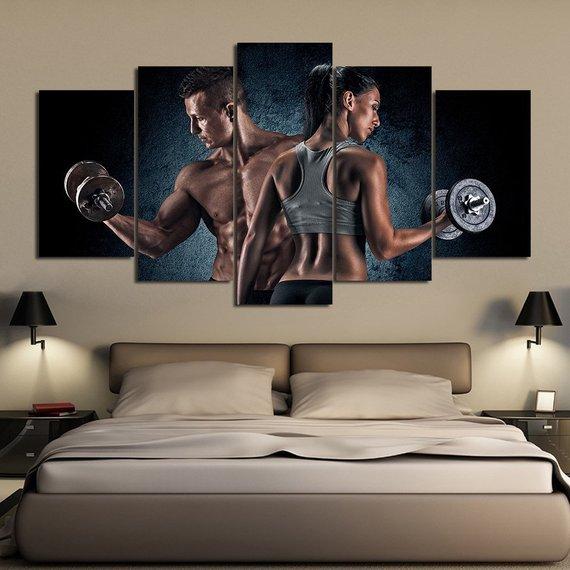 Gym Fitness Dumbbells – Sport Canvas Wall Art