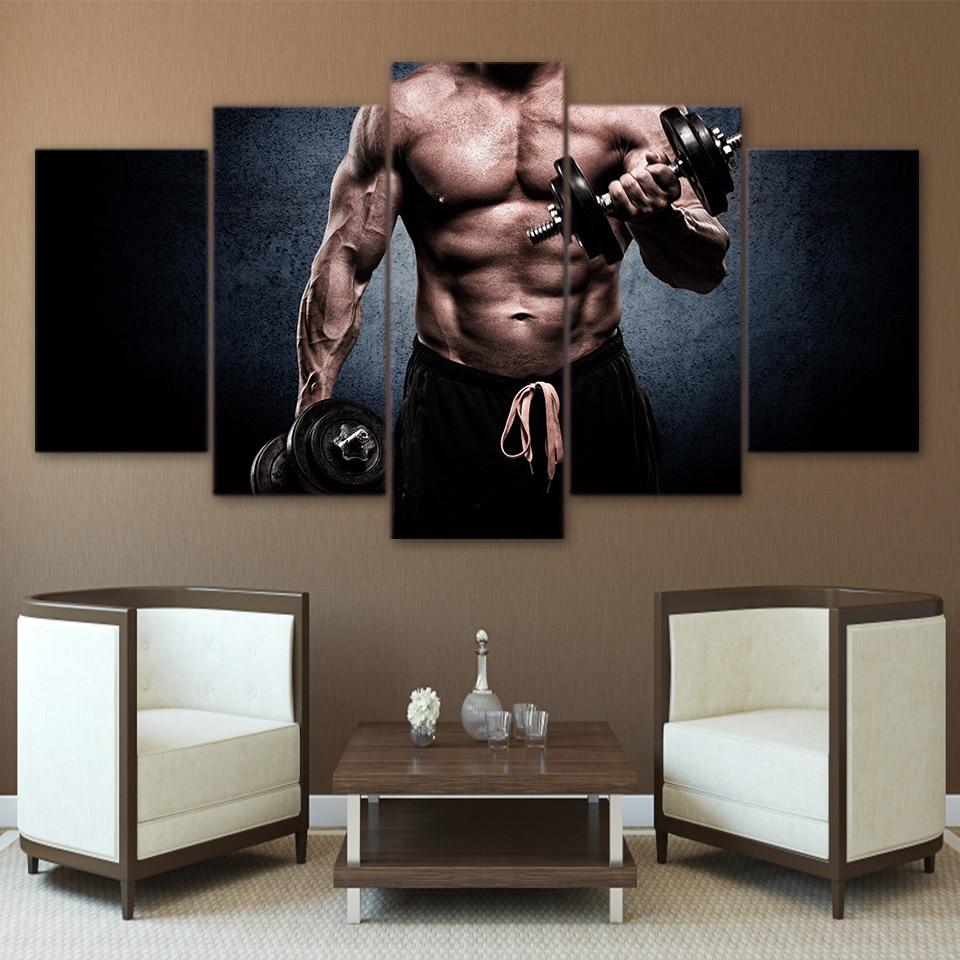 Gym Man Fitness Muscle Barbell – Sport Canvas Wall Art