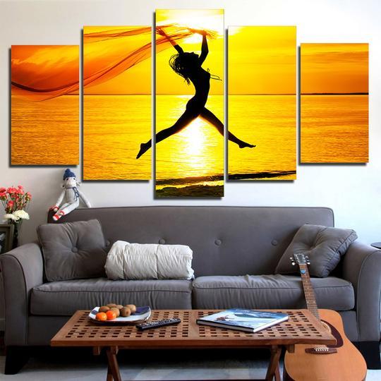 Gymnast On The Beach – Sport Canvas Wall Art