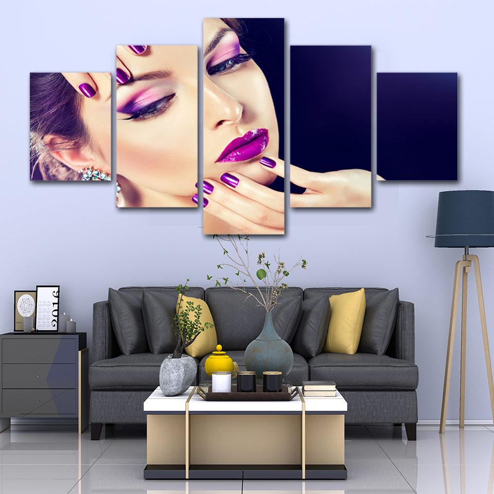 Hairdressing Salon Gorgeous Woman Abstract Canvas Wall Art