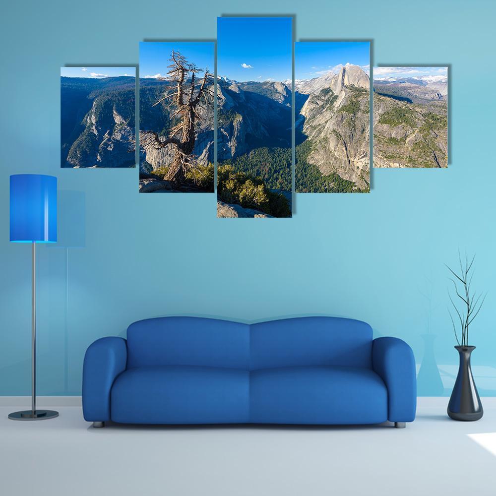 Half Dome Rock And Valley From Glacier Point – Nature Canvas Wall Art