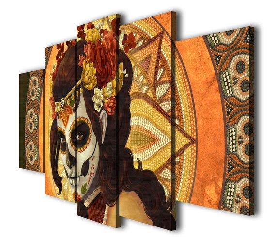 Halloween Day Of The Dead – Abstract Canvas Wall Art