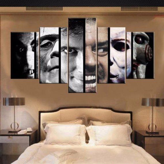Halloween Faces Of Terror Horror – Movie Canvas Wall Art