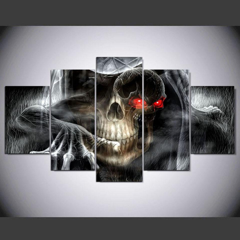 Hallween Horror Cool Skull – Anime Canvas Wall Art