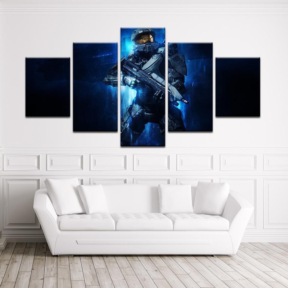 Halo: The Master Chief John-117 Poster Gaming Canvas Wall Art