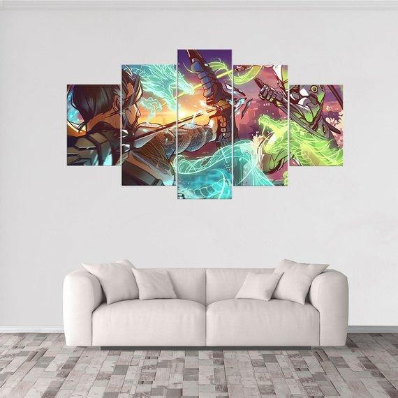 Hanzo Vs Genji Overwatch 2 – Gaming Canvas Wall Art