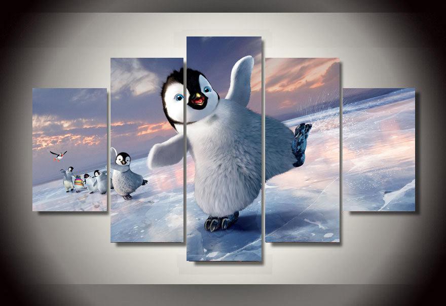 Happy Feet – Animal Canvas Wall Art