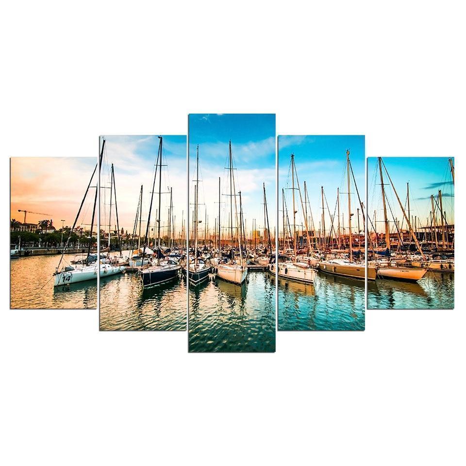 Harbor Boat – Space Canvas Wall Art
