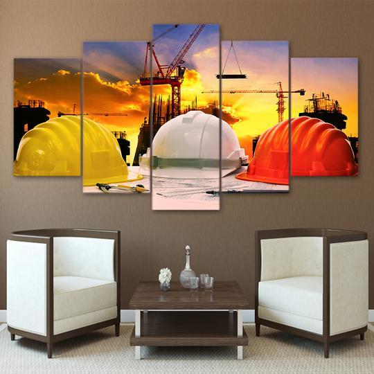 Hardhat Construction Site – Career Canvas Wall Art