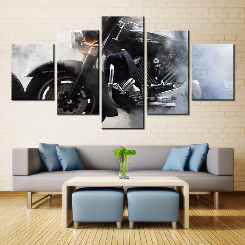 Harley Davidson Motorcycle Smoke – Sport Canvas Wall Art