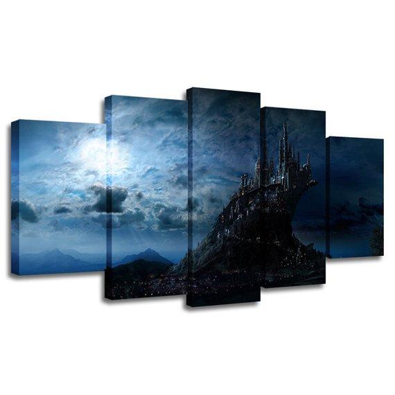 Harry Potter Castles At Night Movie Canvas Wall Art