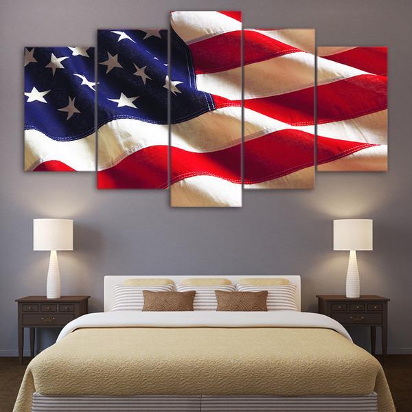 Hd Printed American Flag Usa – Abstract Canvas Wall Art