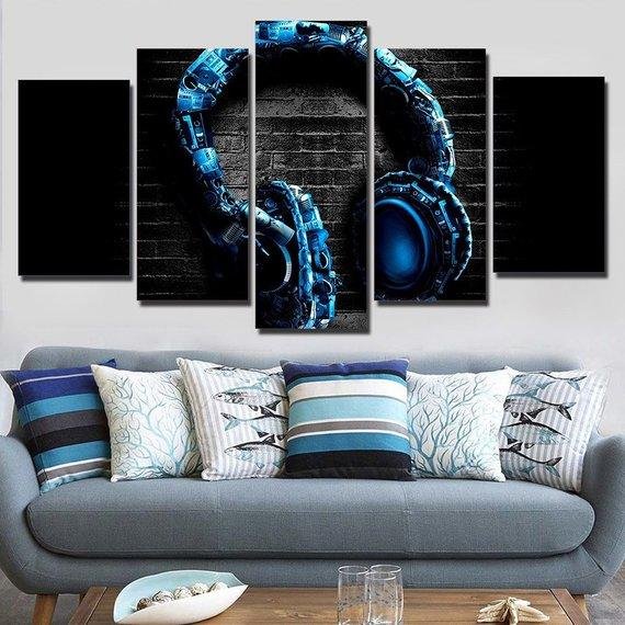 Headphones Headphones – Music Canvas Wall Art