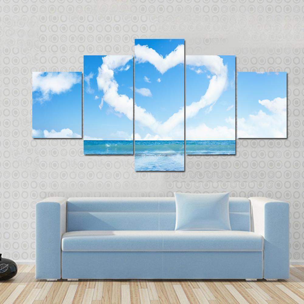 Heart Of Clouds On Sky – Nature Canvas Wall Art