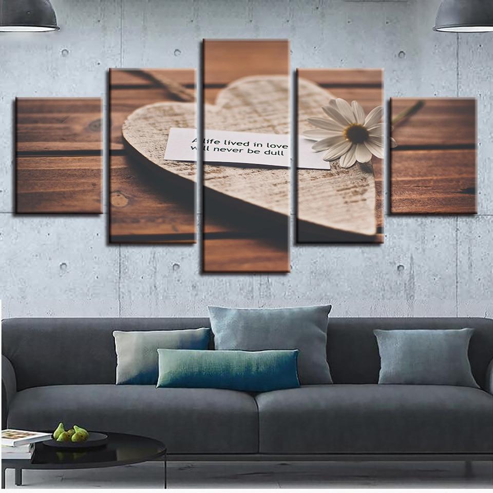 Heart-Shaped And White Chrysanthemum – Abstract Canvas Wall Art