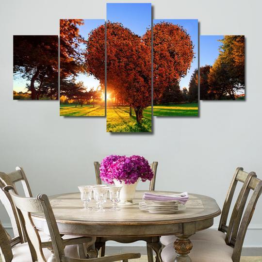 Heart Shaped Tree – Abstract Canvas Wall Art