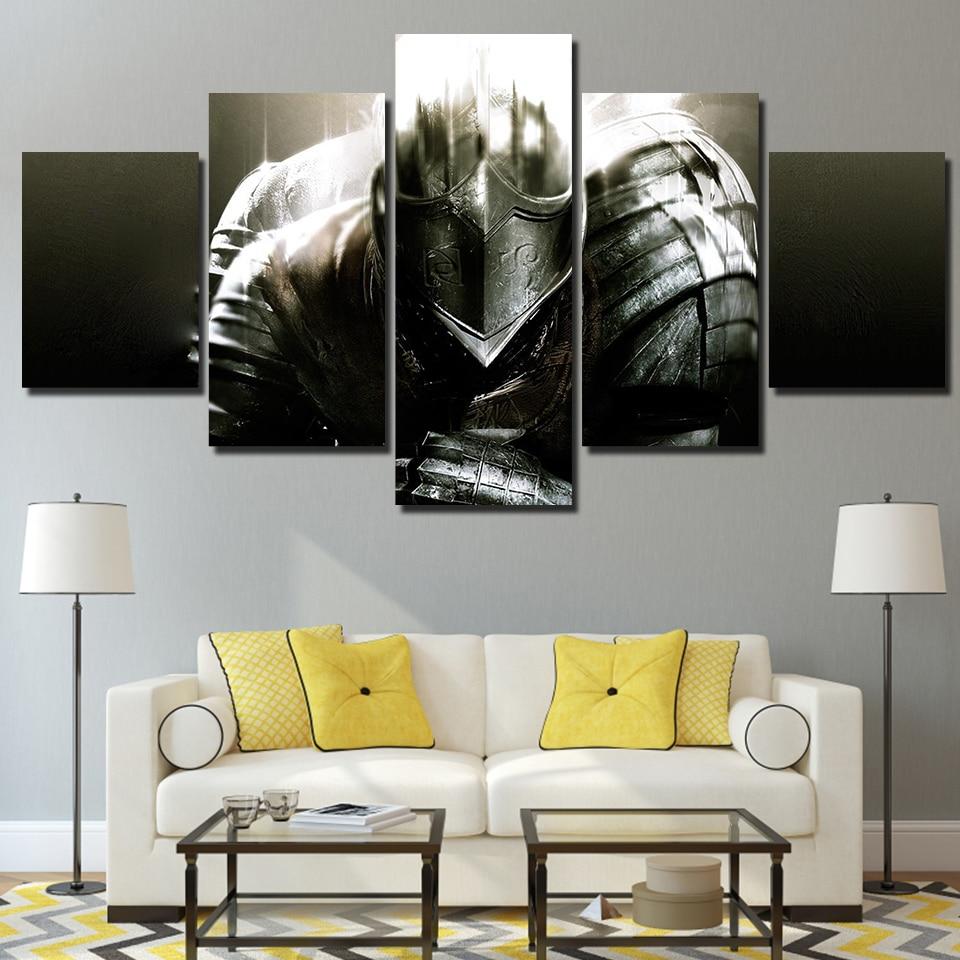 Helmet Full Armor Warrior -Army Canvas Wall Art
