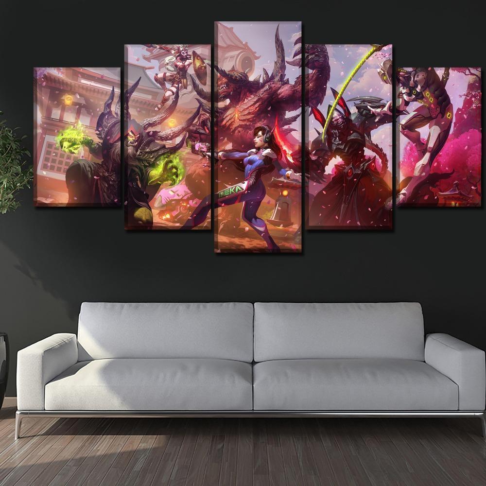 Heroes Of The Storm & Overwatch Poster Gaming Canvas Wall Art