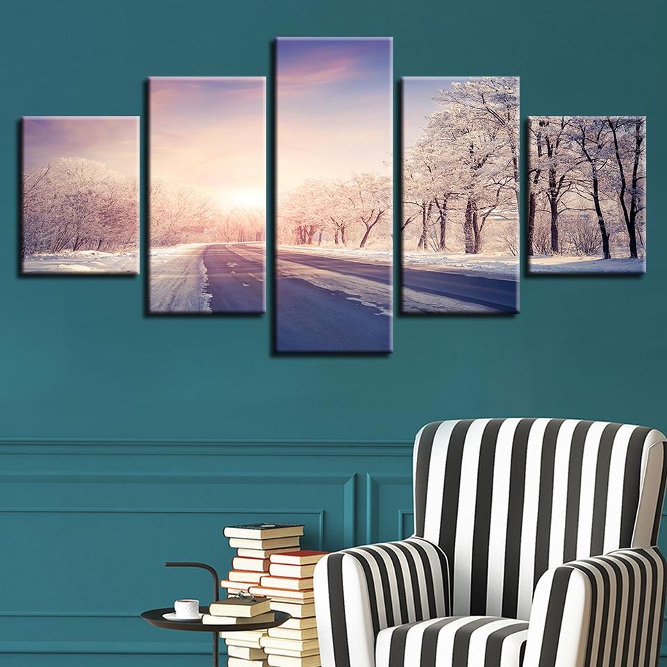 Highway Forest River Sunshine – Nature Canvas Wall Art