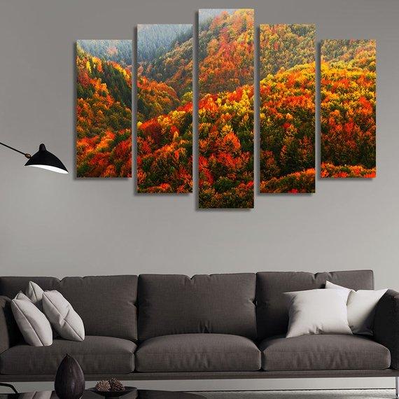 Hill Of Trees In Succession – Nature Canvas Wall Art