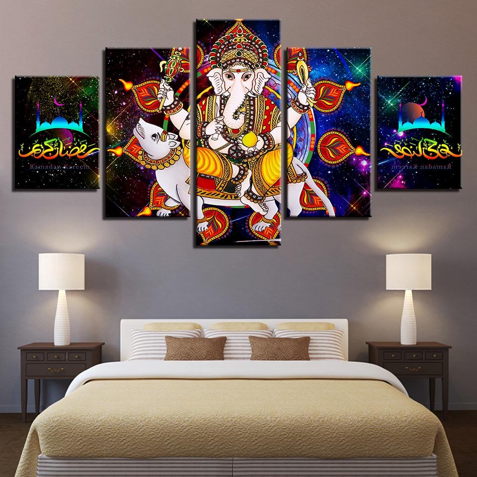 Hindu God Ganesha Elephant 4 – Religion Canvas Wall Art