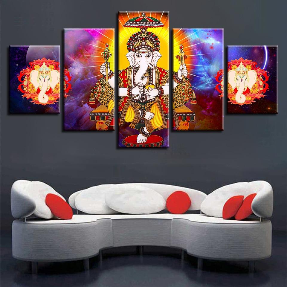 Hindu God Ganesha Elephant 6 – Religion Canvas Wall Art