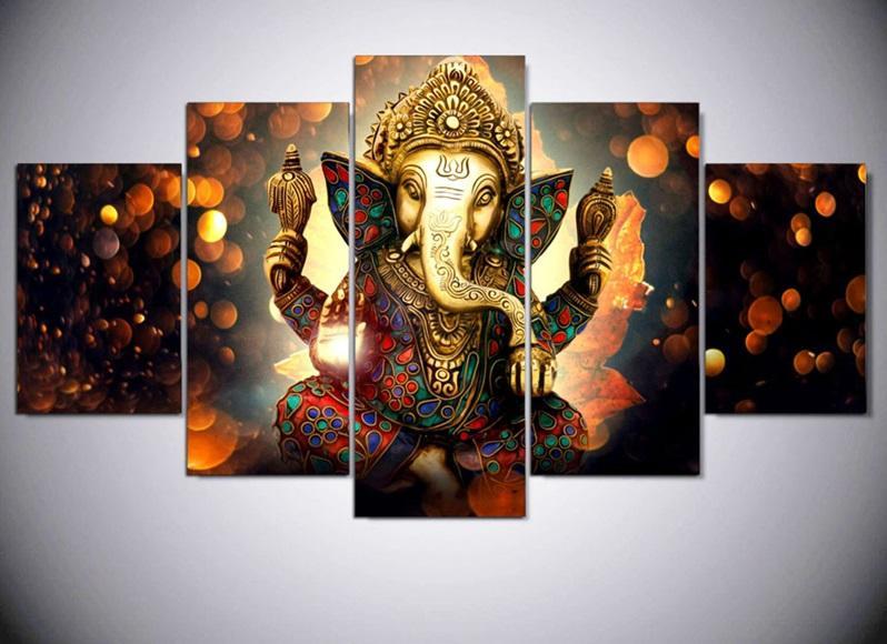 Hinduism – Religion – Ganesha – Religion Canvas Wall Art