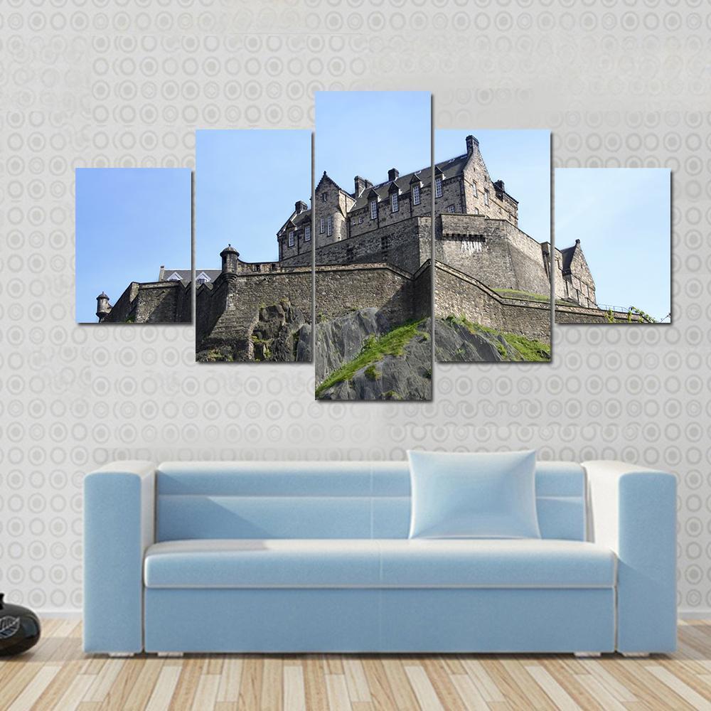 Historic Edinburgh Castle Built On Extinct Volcano – Nature Canvas Wall Art