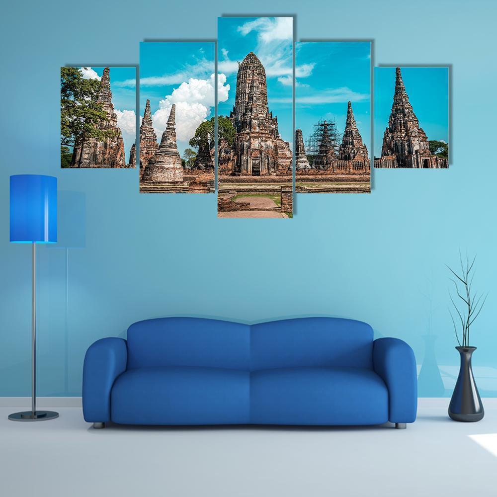 Historic Ruins Of Ancient City Of Thailand With Temples – Nature Canvas Wall Art