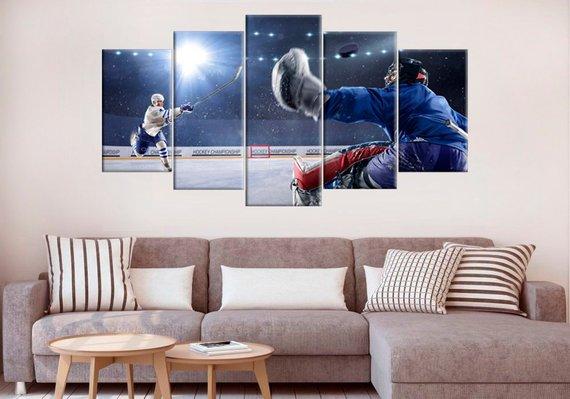 Hockey Player Hockey Stick – Sport Canvas Wall Art