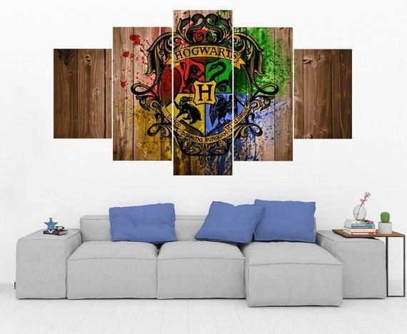 Hogwarts Crest – Abstract Harry Potter – Movie Canvas Wall Art