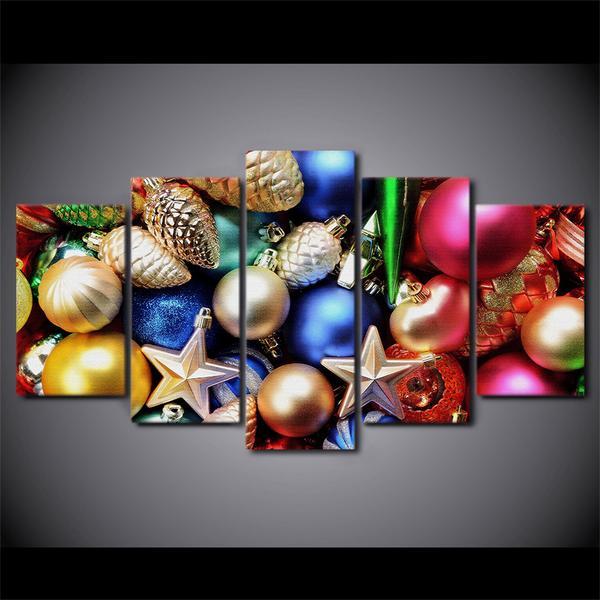 Holiday Christmas Ornaments Ball Xmas Tree – Nature Canvas Wall Art