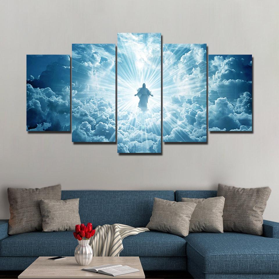 Holy Light In The Clouds – Religion Canvas Wall Art