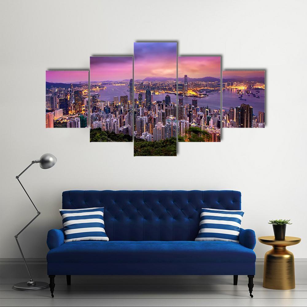 Hong Kong City At Night – Nature Canvas Wall Art