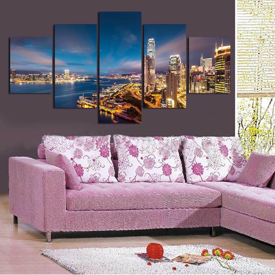 Hong Kong Night Scenery – Nature Canvas Wall Art