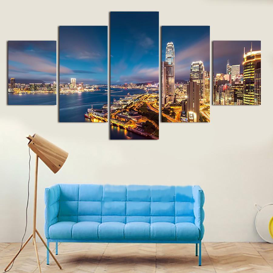 Hong Kong Victory Harbour Skyline – Nature Canvas Wall Art