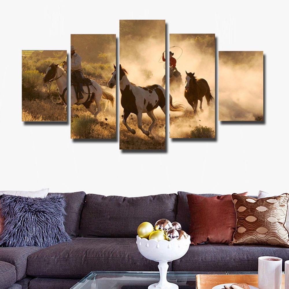 Horse Group Running – Animal Canvas Wall Art